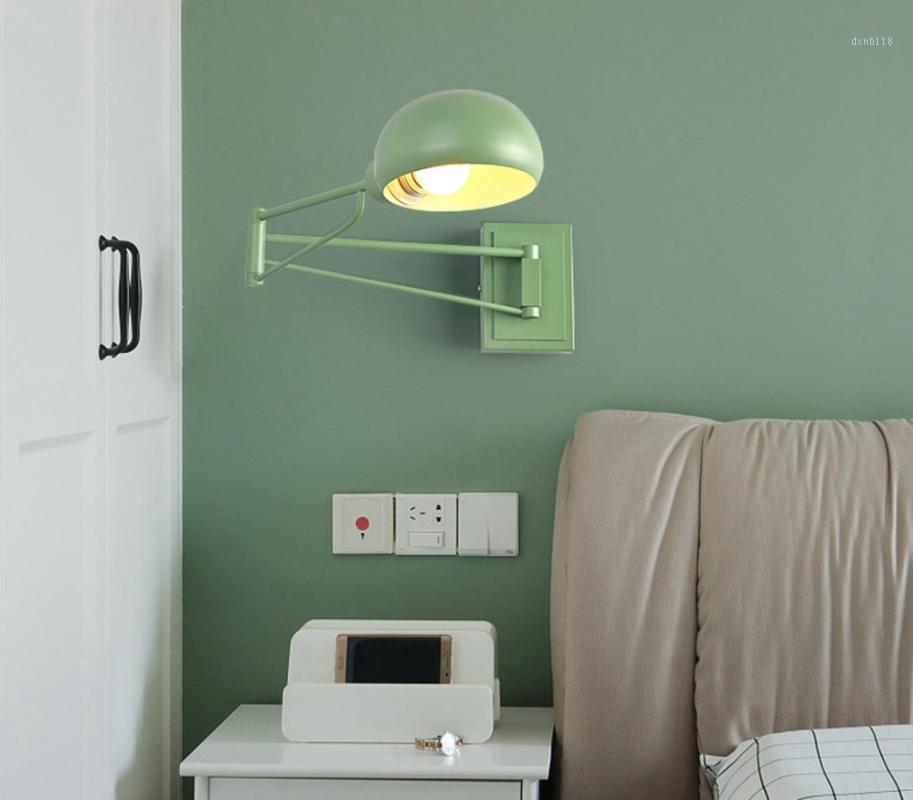 

Modern Metal Creative Bedroom Bedside Light On The Wall Scalable Long Arm Work Read And Writing Wall Lamp1