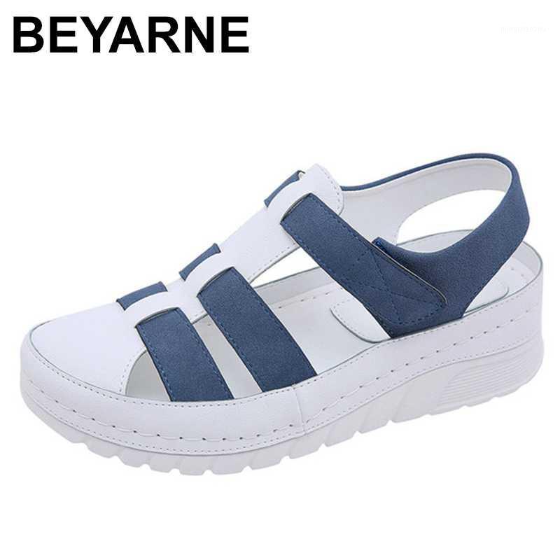

BEYARNE New Designers Sport Sandals Wedge Hollow Out Women Sandals Outdoor Cool Platform Shoes Woman Beach Summer Shoes Ladies1, Blue