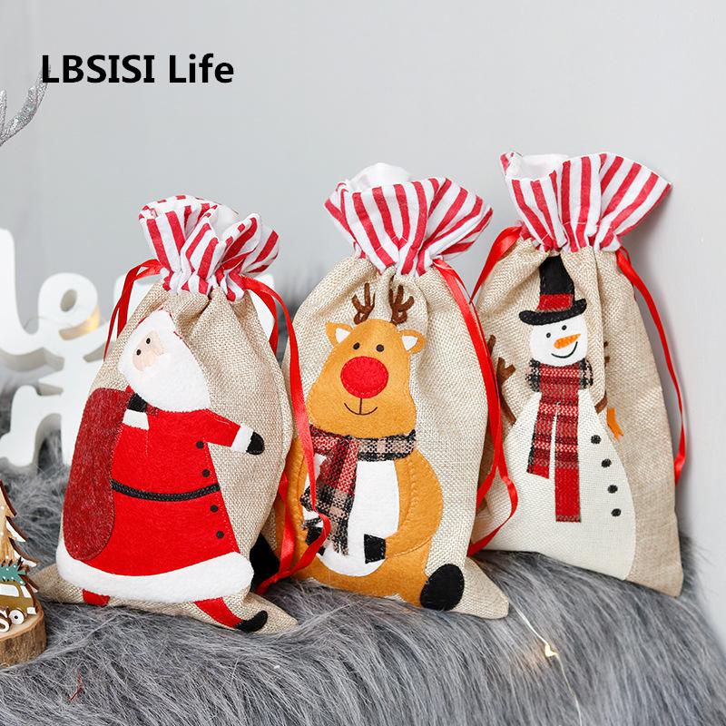 

LBSISI Life Christmas Candy Gift Packaging Bags 18*30cm New Year DIY Handmade Biscuit Supplies Decoration Chocolate Santa Claus