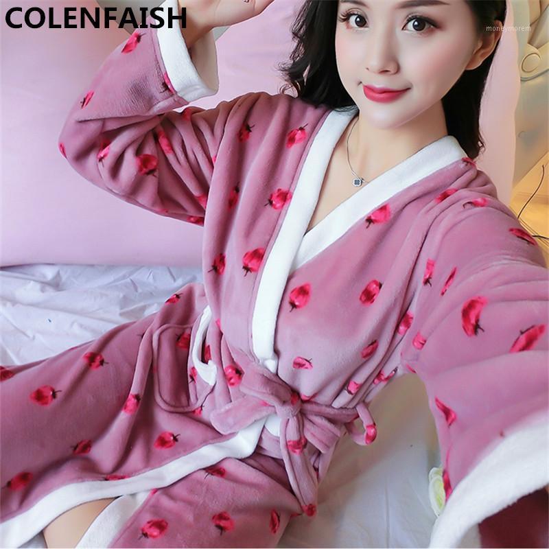 

Cartoon Lovely 2018 Thicken Nightgowns Winter Bathrobe Women Pajamas Bath Flannel Warm Robe Sleepwear Womens Robes Coral Velvet1, 8121
