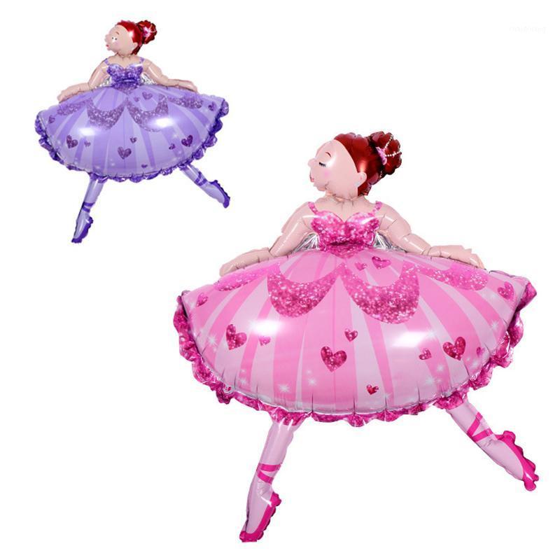 

1pcs 85cm*110cm Lovely Ballet Dancing Girl Foil Balloons Kids Baby Girl Birthday Party Wedding Decorations air balloon Globos1