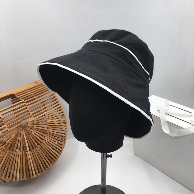 

Early autumn new cotton joker Japanese literary basin cap folding tide female han edition elegant bucket hats, White