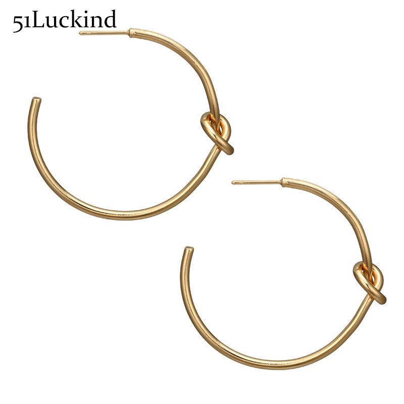 

Luxury Big Circle Knot C Design Studs Earrings Gold Silver Color Piercing Pending Loop Earring For Women Statement Creole Brinco