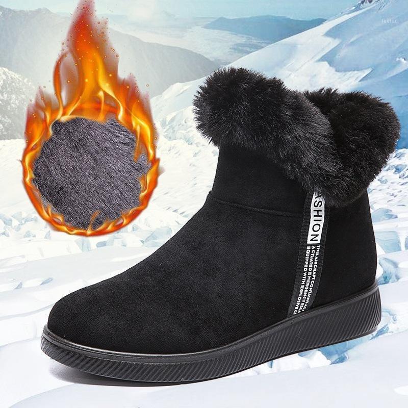 

YeddaMavis Black Women Snow Boots Women Shoes Warm Plush Fur Ankle Boots 2020 New Female Casual Shoes Winter Woman1