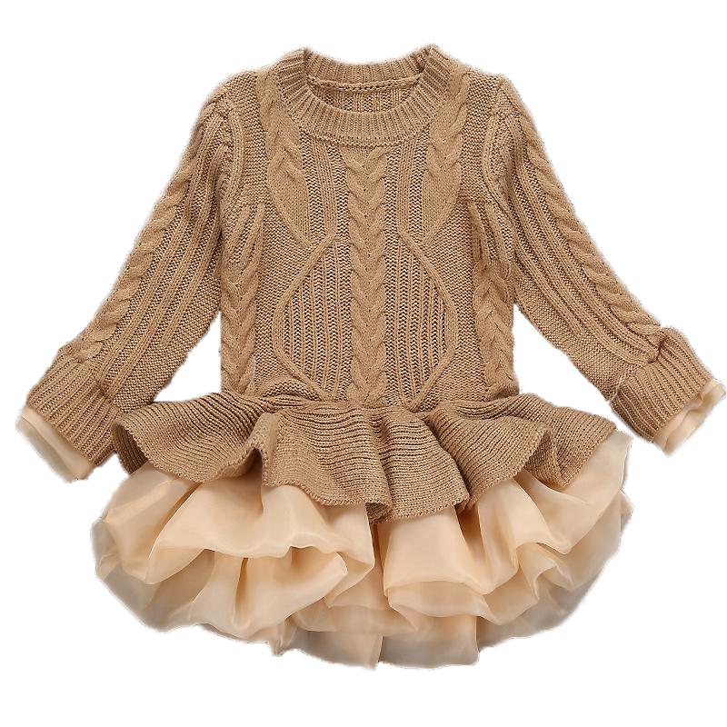 

Baby Girls Winter Dresses 2020 Cute Princess Girl Ball Gown Long Sleeve Sweater TuTu Dress Kids Christmas Party Dresses Vestidos, Gray