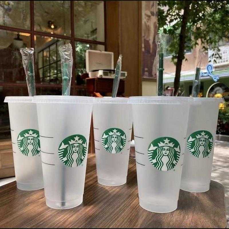 

Starbucks cups tumbler 710ML 24oz color changing mugs custom for sale with lids and straws confetti holiday bundle Reusable TransparentVG4NVG4N, Pink