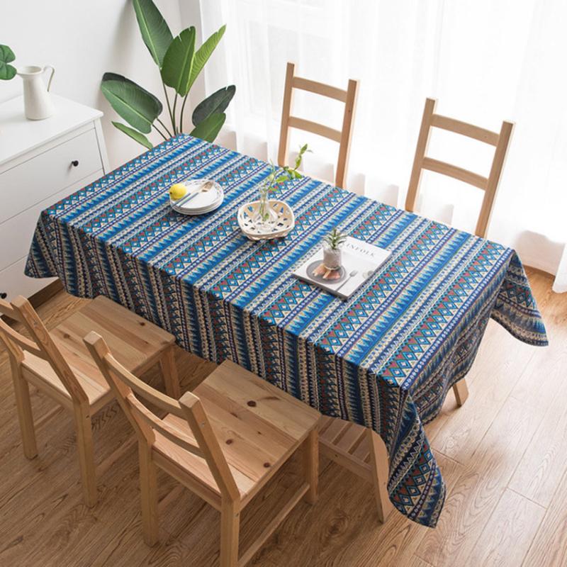 

Soft Table Cover Geometric Red Blue Table Cloth Adiabatic Home Decorative Tablecloth Background Cloth Manteles Toalha De Mesa, Table colth 2