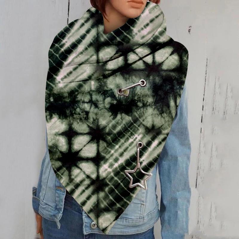 

2021 Scarf Women Fashion Women Soild Star Printing Button Soft Wrap Casual Warm Scarves Shawls Multi-purpose Shawl Scarf