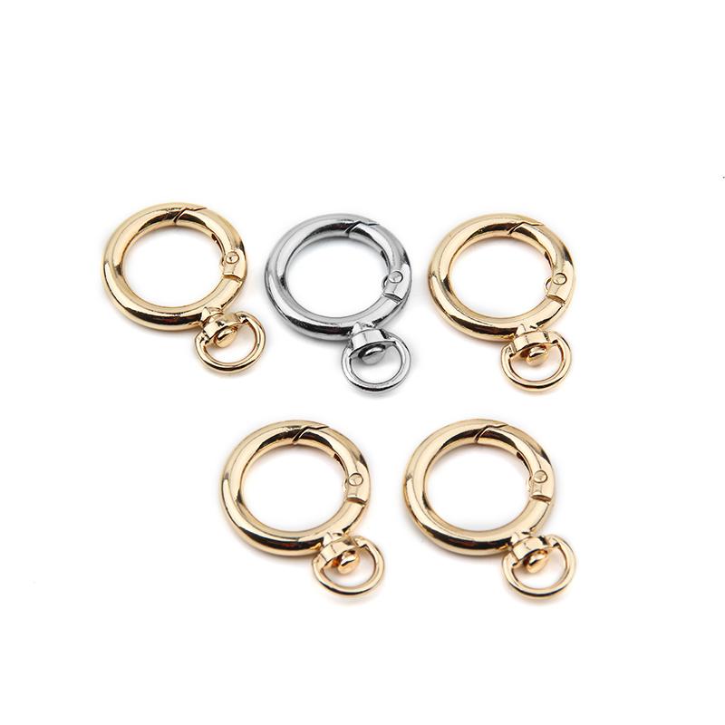 

5 PCS Round Keychain Metal High-end Key Ring Accessories Clothing Clip DIY Keychain High-quality Golden Key Chain Ring