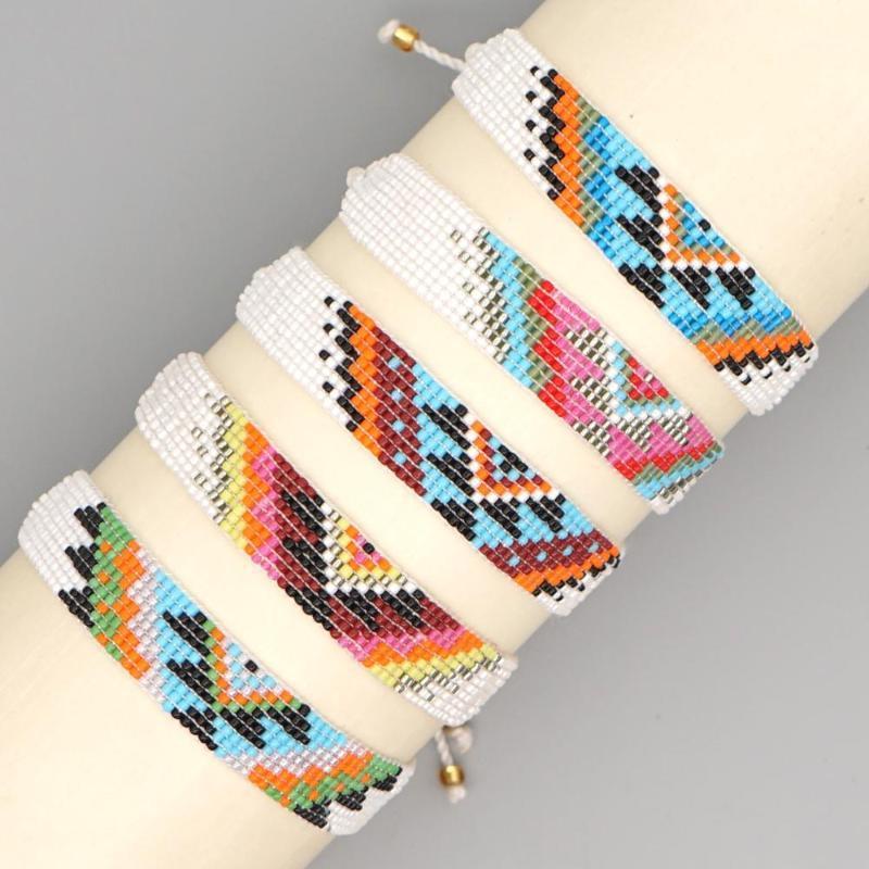 

Charm Bracelets Handmade Geometric Beaded Bracelet Jewelry Bohemian Ethnic Style V-shaped Pattern Adjustable Bracelet1