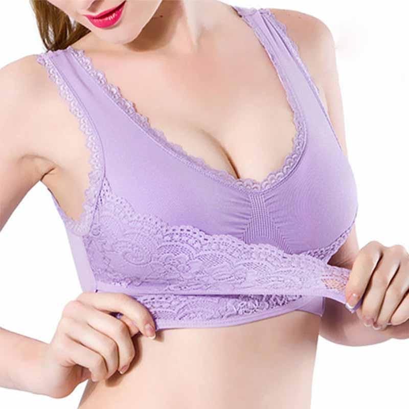 

Women's Sexy Bra No Steel Ring Sports Running Fitness Underwear Side Buckle Thin Soft Comfort Gather Elastic Black Vest Bralette, Pink