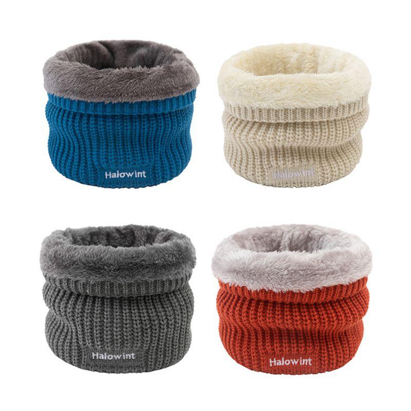 

BK Outdoor Winter Men's And Women's Snood Plus Velvet Warm Wool Single-loop Pullover Bib Letter Solid Color Thick Elastic Collar, A04