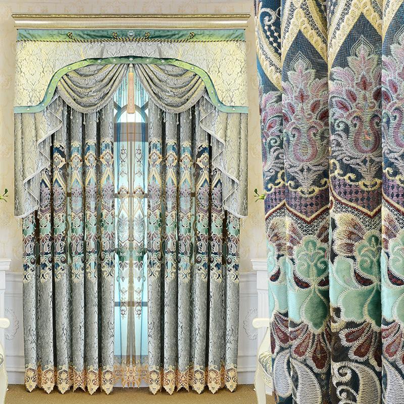 

European Water Soluble Embroidery Shading Curtains for Living Dining Room Bedroom.1, Tulle