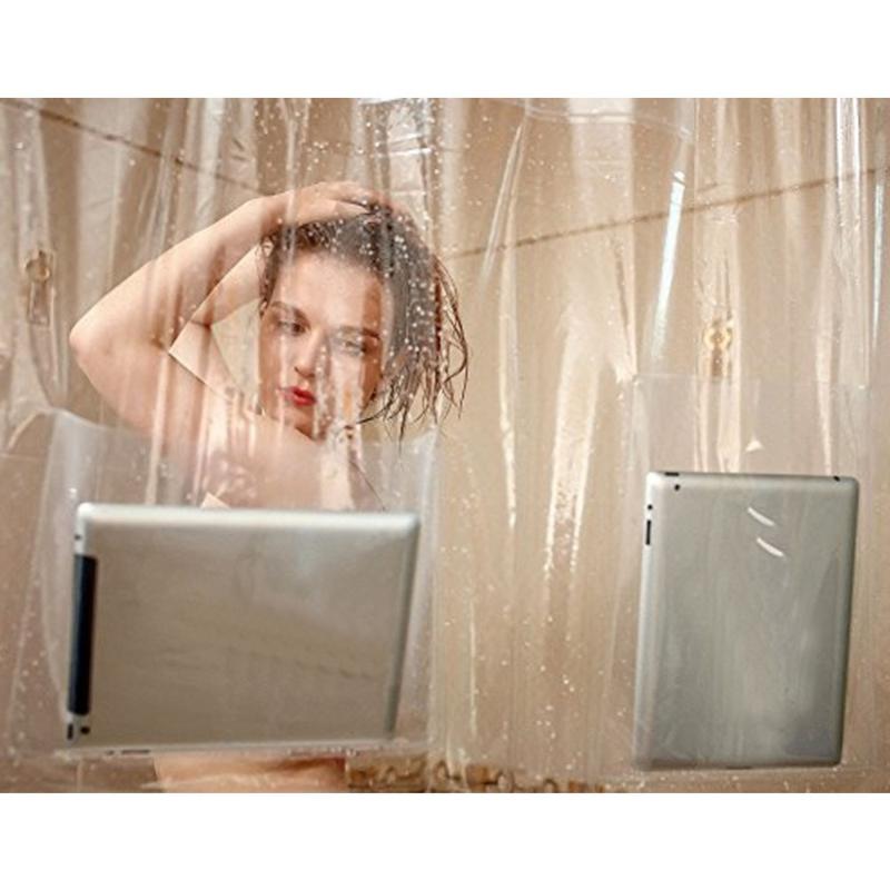 

3D Waterproof Shower Curtain Plastic PEVA Transparent White Clear Bathroom Curtain Luxury Transparent Bath Bathroom Deco