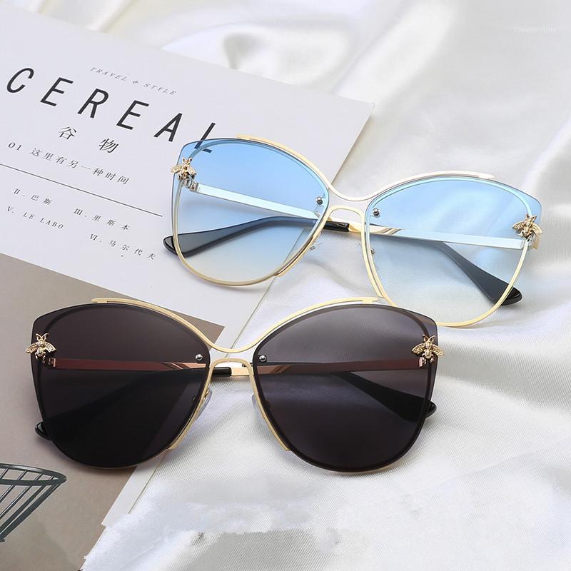 

Bee Cat Eye Retro Sunglasses Women 2020 Unisex Vintage Glasses Metal Frame Sunglass Gradient Shades For Women Visor Oculos UV4001