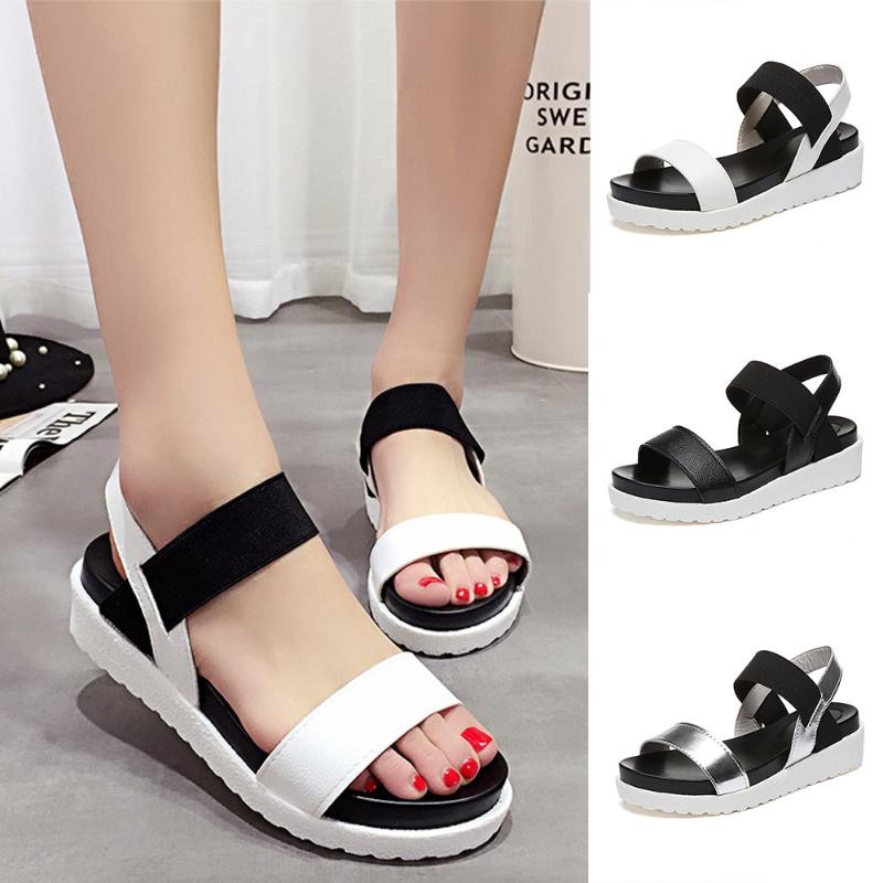 

New Gladiator Women Shoes Roman Sandals Shoes Women Sandals Peep-Toe Flat Woman Sandalias Mujer, White
