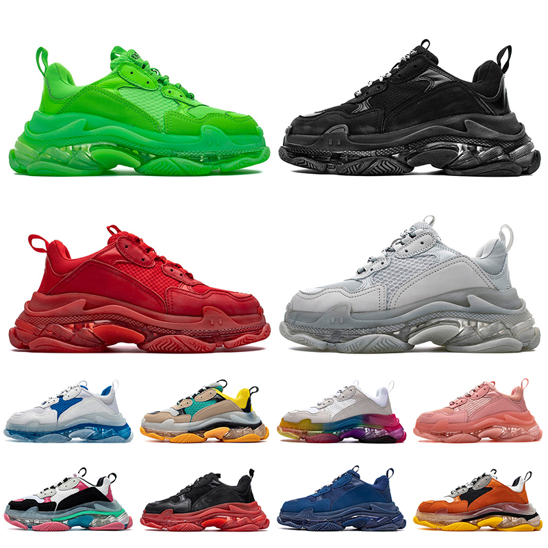 

Wholesale 17 FW Pairs Triple s Womens Luxurys Designers Mens Casual Shoes Volt Black Red White Clear Sole Loafers Trainers platform Sneakers, #26