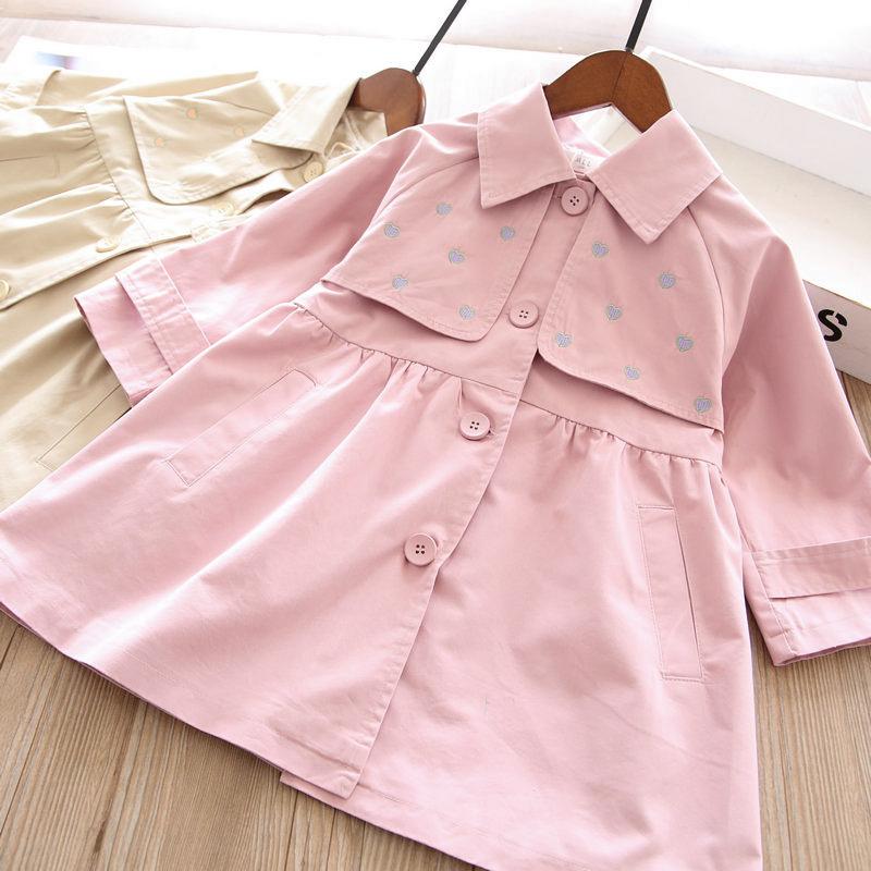 

Coat Spring 2022 Girls Embroidered Windbreaker Children's Clothing Wholesale, Blue;gray