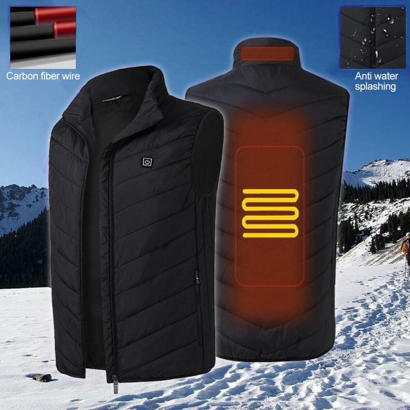 

Unisex Electric Heated Vest Jackets Men Women Winter USB Heated Warming Hiking Vest Thermal Hunting Camping Fishing Waistcoat, Red