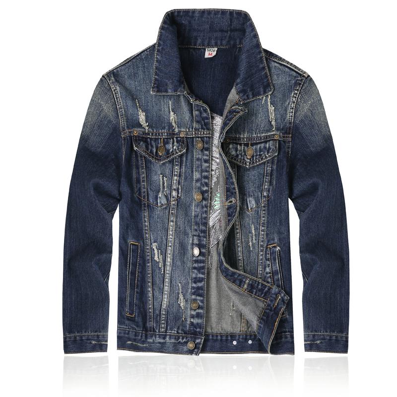 

4XL Young Fashion Embroidery High Quality Hip-hop Motorcycle Denim Jackets Outwear Patchwork Denim Streetwear A1800, As photo shows