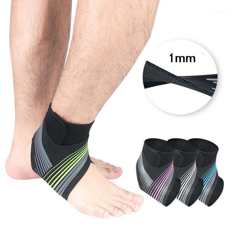 

Foot support one piece sport safety bandage ankle protector Elastic fitness guard band ankle brace strap Basketball Prevention1, Green--left foot