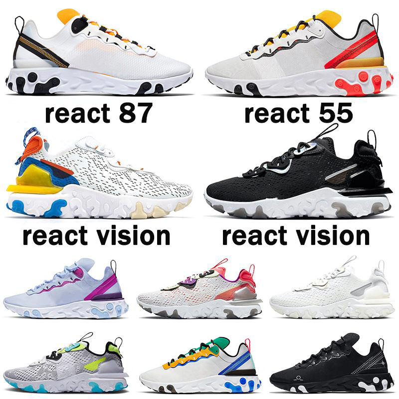 

Discount React Vision Element 55 87 Triple Black White Anthracite Men Women Running Shoes Iridescent Outdoor Mens Trainers Sports Sneakers