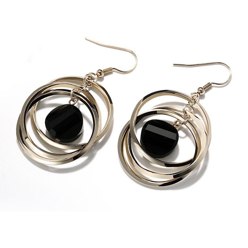 

Korean Drop Earrings for Women Fashion Jewelry 2021 Exaggerated Big Circle Earring Female Long Geometric Summer Dangle Earring