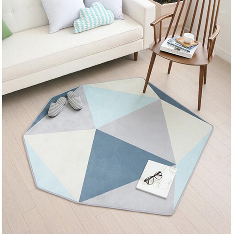 

Scandinavian Modern Personalized Geometric Shaped Lliving Room Carpet Home Simple Bedside Bedroom Coffee Table Sofa Floor Mat1, Blue