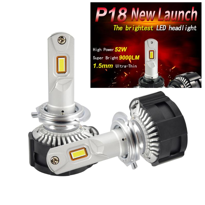 

1 Set H7 P18 LED Headlight Super Bright H4 H8 H9 H11 9005 9006 3/4 9012 HIR2 Cutting Line Focus Beam Turbo Fan 104W 18000LM