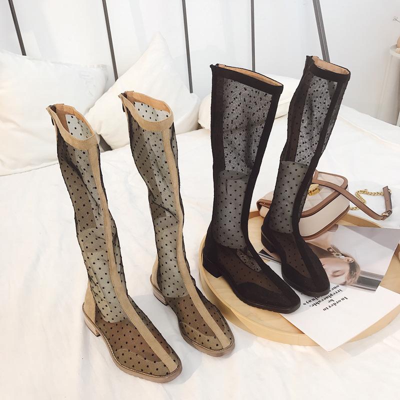 

sandalias mujer 2020 Shoes Women Mertin Boots Mesh Summer Brand chaussures femme High Top Ladies footware Breathable Ankle Boots, Black