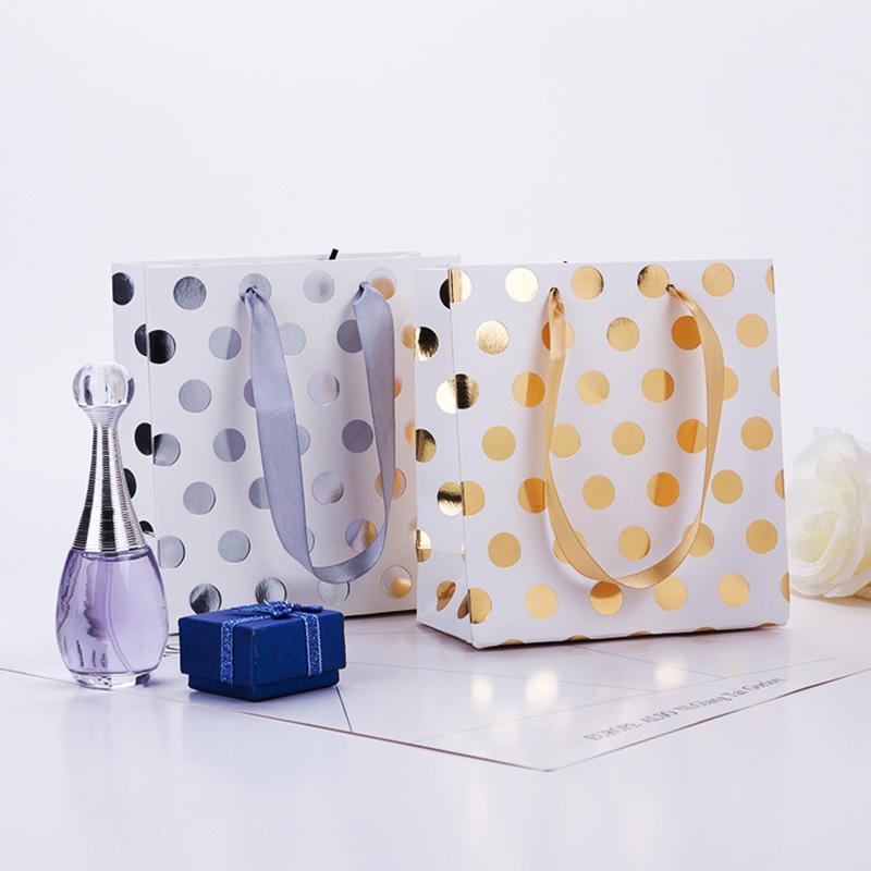 

5PcsSmall Dots Gift Bag Candy Goodie Paper Bags Present Packing Favor Cake Bonbonniere Packaging Cookie For Sweets Wedding Party1
