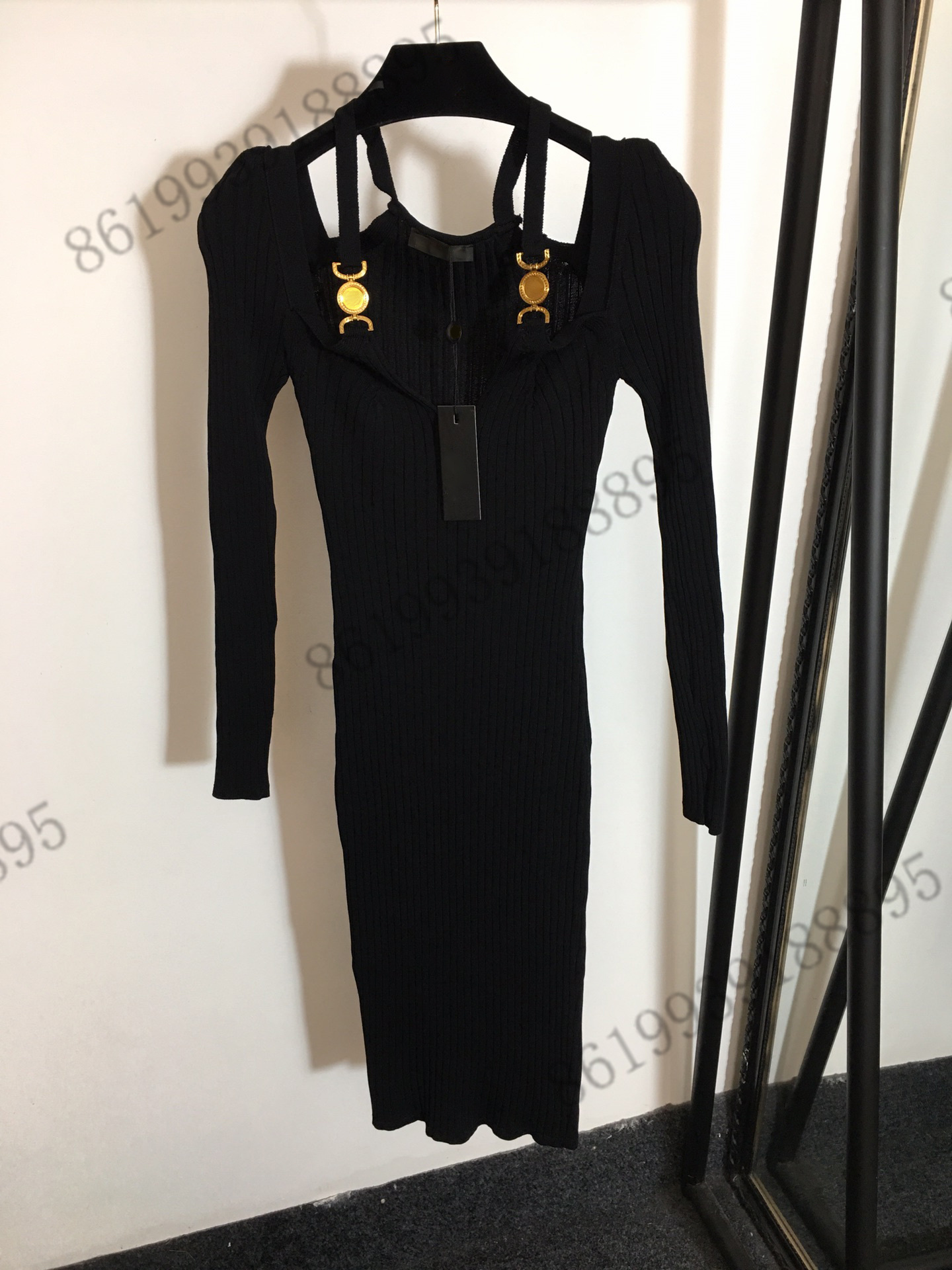 

Camisoles & Tanks 2022SS women dresses long knitted skirt pra new retro plaid alphabet ribbon elastic waist high waist pleated dress skirts for womens length plus size, 10