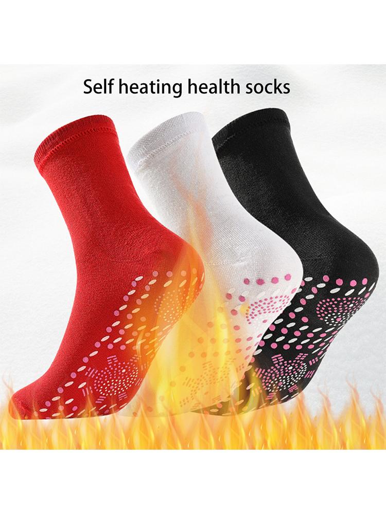 

1Pair Unisex Self-Heating Socks Tourmaline Magnetic Therapy Comfortable Winter Warm Sock Outdoor Sport Anti-Freezing Heated Sock, Black