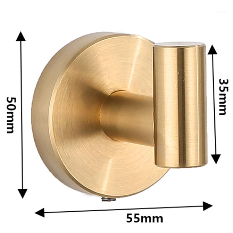 

Hot New Bathroom Towel Hook Bathroom Kitchen Hook No Wall Mount 304 Stainless Steel Brushed Gold 2 Pack1