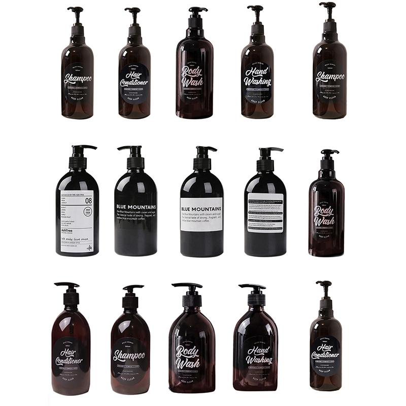 

Liquid Soap Dispenser Refillable Bottle Shampoo Bathroom Shower Gel Press