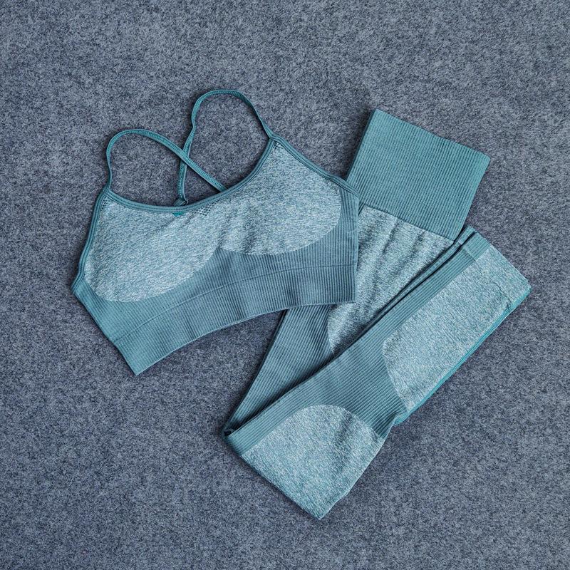 

2 Pcs Sports Suits Seamless Yoga Set Fitness Clothing Sportswear High Waist Women Gym Leggings Tights Padded Push-up Sports Bra, Purple