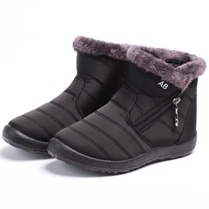 

2020 Boots Shoes For Women Ankle Women's Winter Furry Shoes Female Zipper Women Boots Platform Fashion Woman Botas Mujer, 7688 black