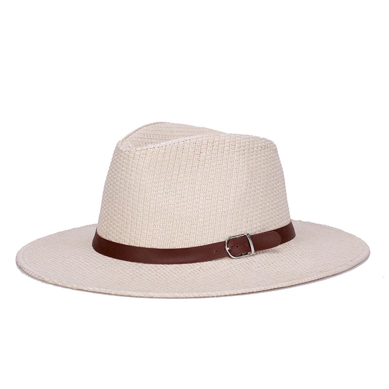 

2021 New Panama Hat Summer Sun Hats for Women Man Beach Straw Hat for Men UV Protection Cap chapeau femme