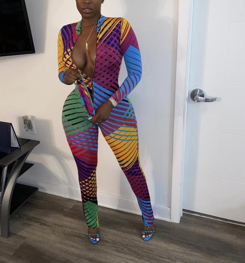 

Echoine Autumn long sleeve print jumpsuit, Multi