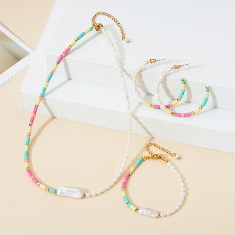 

Bohemian Handmade Bar Pearl Rainbow Beads Choker Necklace Boho Candy Color Bead Satellite Necklace Women Fashion Jewelry1