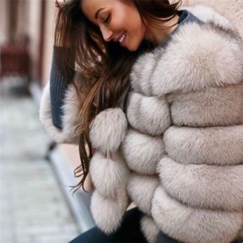 

Winter Natural Jacket Outerwear Overcoat Short Genuine Coat Real Fox Fur Coats for Women 201112, Grey