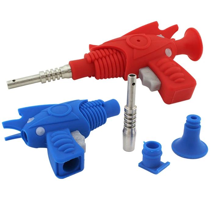 

DHL free Silicone Nectar Collector Kit Ray Gun Smoking Mini NC Set with Stainless Nail Tip Collection Oil Dab Handpipe