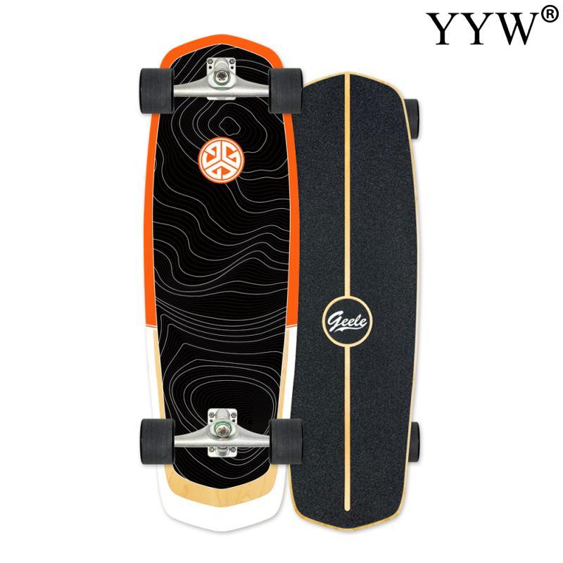 

New Land Carver Surt Skateboard Carving Skate Board Pumping Cruiser 4 Wheels Beginner ABEC-9 Adult Girls Teenager Wood No Kick, A19