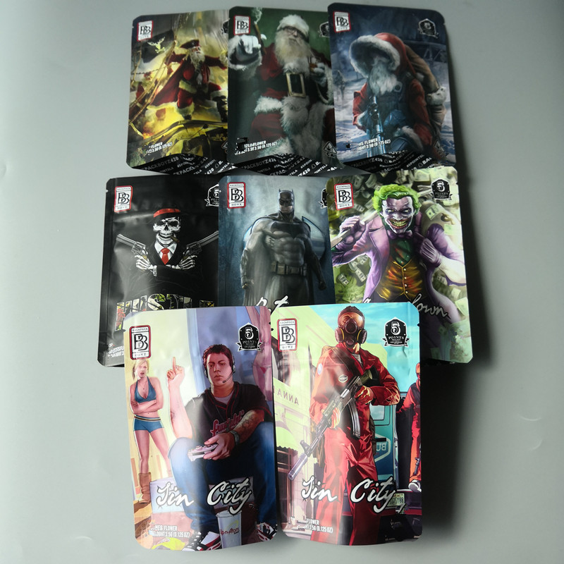 

New Arrival SantaBack backpackboyz Flowers bags 3.5 Grams Crazy Down HUSTLE Mylar Bag BACKPACK BOYZ Child proof bag