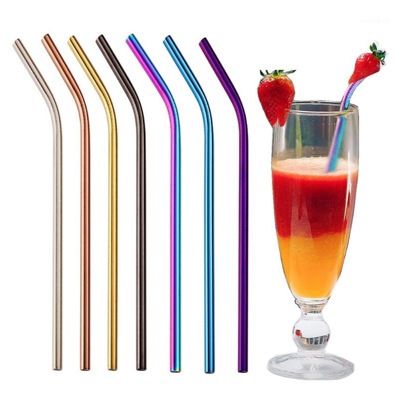 

50PCS 265mm Reusable Drinking Straws Metal Stainless Steel Bent Straws For Drink Home Bar Accessories1