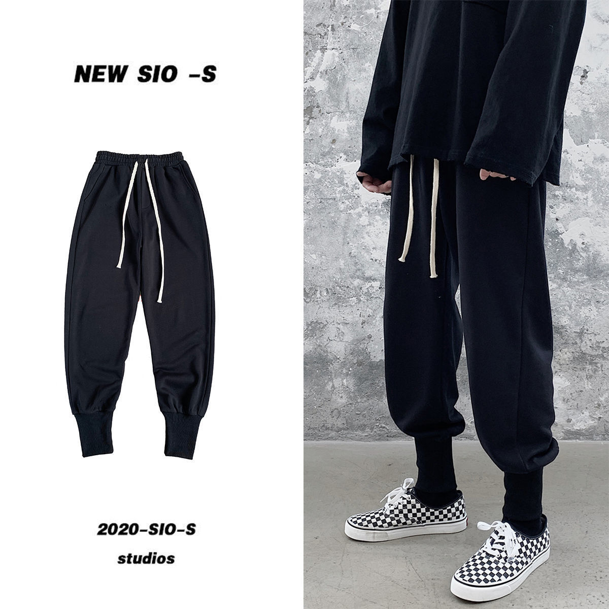 

2021 Men's Casual Oversize Sport Spring Autumn New Woman Solid Color Trousers Man Japanese Streetwear Male Pants N1wb, Black
