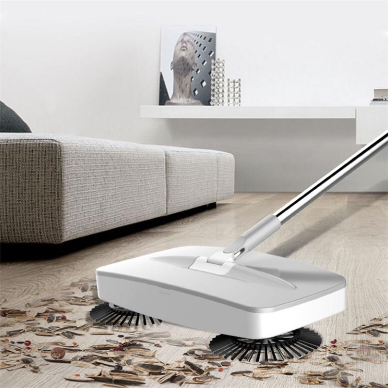 

Magic Broom Stainless Steel Sweeper with 6 pcs Microfiber Washable Pad Machine Hand Push Dustpan Mop Household Cleaning Tools