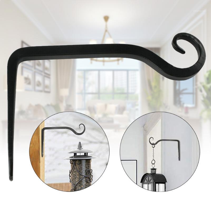 

Wall Hook Living Room Planter Basket Wrought Iron Bracket Hanging Clothes Balcony Crafts Black Home Decor Lantern Shelf1