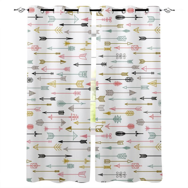 

Cartoon Arrow Cute Home Decor Window Curtains Bedroom Kitchen Curtain Panel Curtains for Living Room1, As pic