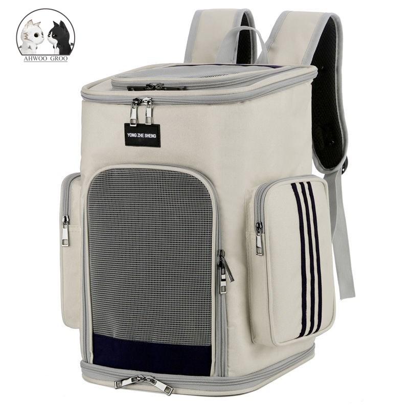 

Large Capacity Pet Carrier Premium Canvas Space Kitten Cat Dog Carrier Backpack Outdoor Puppy Pet Travel Bag Breathable